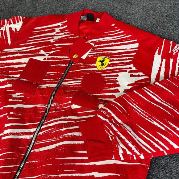 Puma Ferrari x Joshua Vides Race Jacket Mens Small Red White 624932-02 NWT - Picture 1 of 8